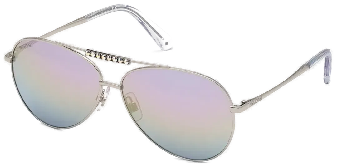 Swarovski Damen Sonnenbrille – Aviator Stil – Silber – Kristallsteg – inkl. Original Etui - Bild 4