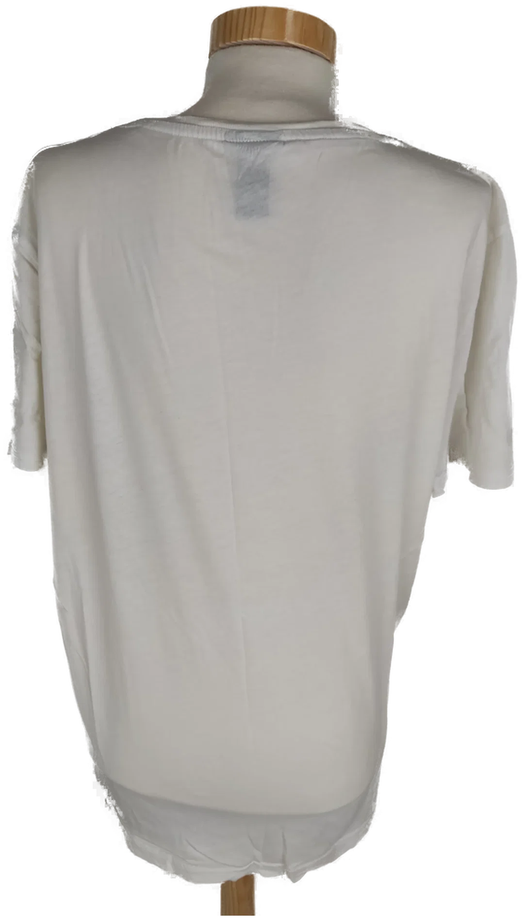 T-Shirt "H&M", kurzarm mit Rundhalsausschnitt, weiß mit Aufdruck, Größe L – Bild 3