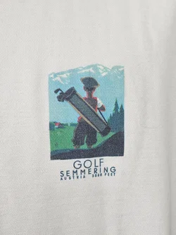 Vintage GOLF SIMMERING AUSTRIA 3000 FEET Herren Poloshirt, beige - XXL  - Bild 5