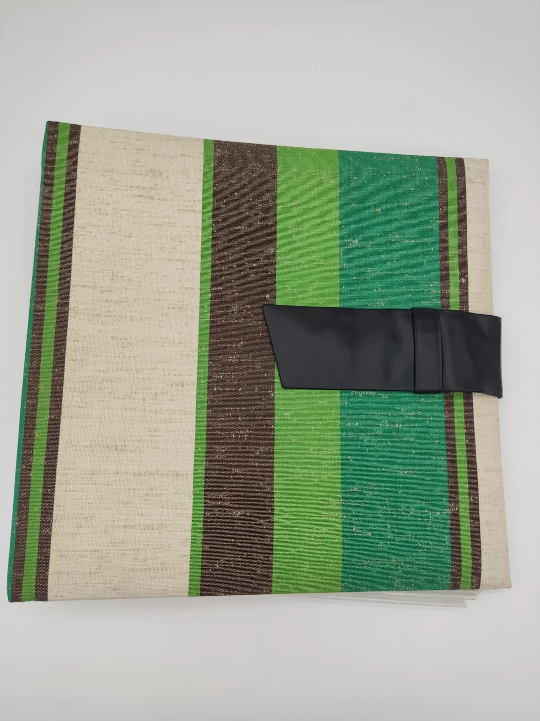 Vintage Schallplattenalbum/Sammelalbum mit 16 Plastikhüllen - grün/braun/natur - Bild 2