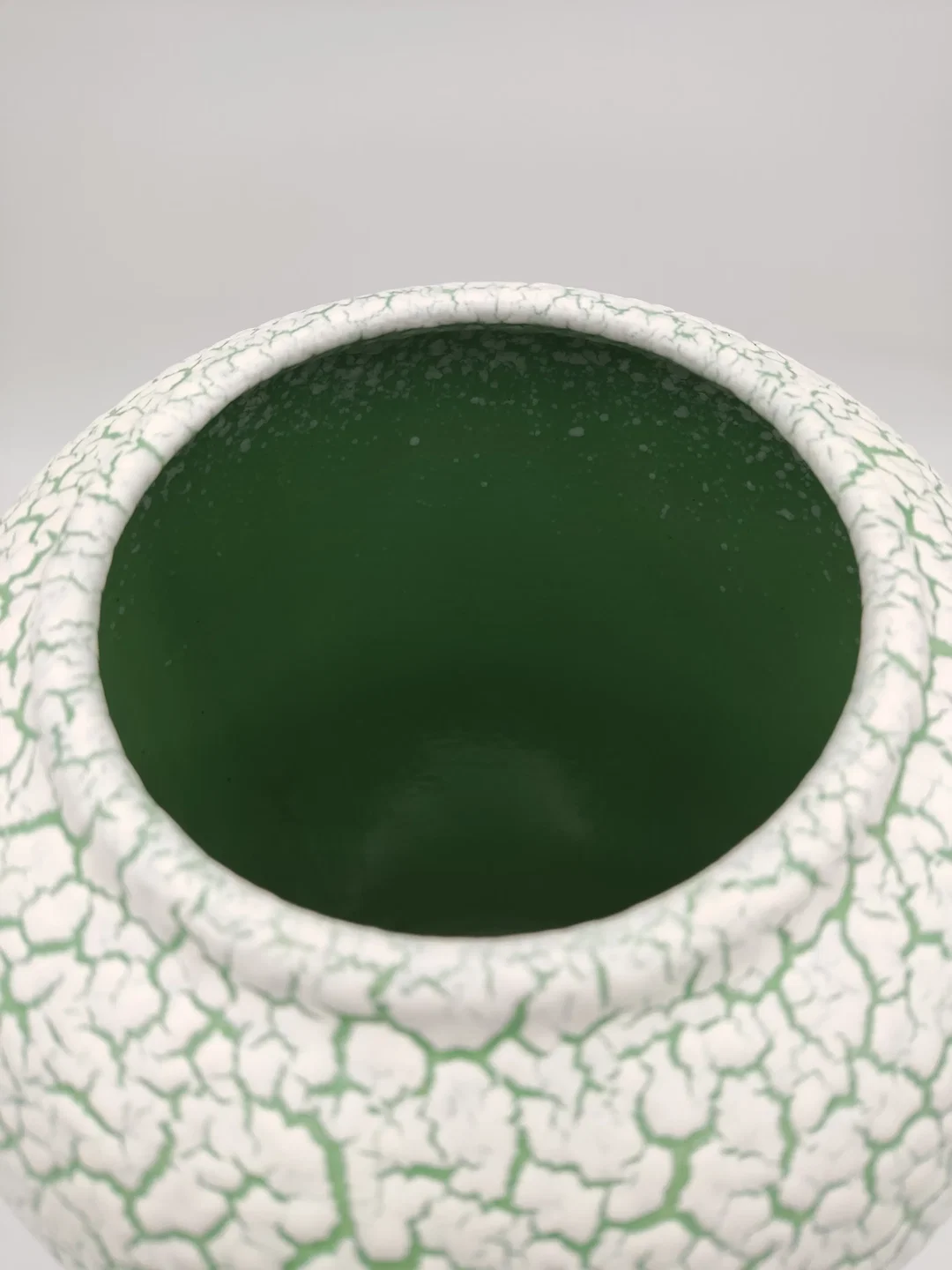 Dekorative Vintage-Vase weiss/grün gesprenkelt - Höhe 40 cm – Bild 4