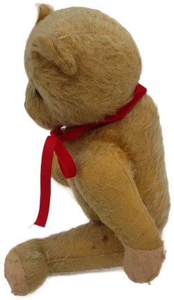 Vintage Teddybär hellbraun mit roter Schleife - Bild 6