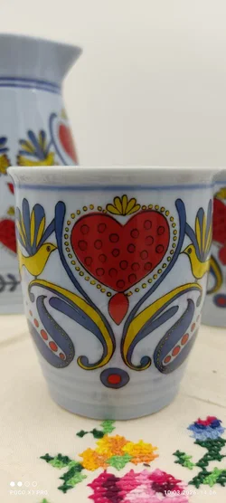 Lilien Porzellan Krug & 2 Becher Set | Einmaliges Unikat - Bild 4