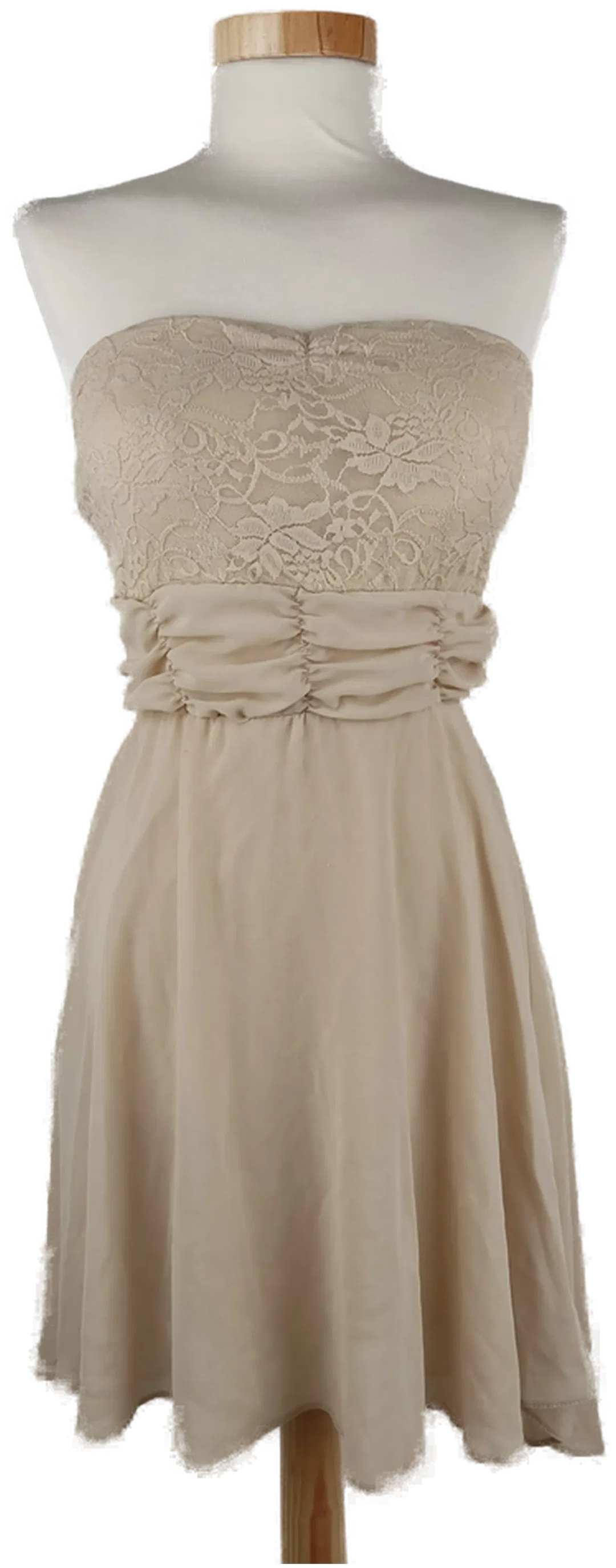 Kleid schulterfrei mit Brustteil, beige Größe XS/S (geschätzt) - Bild 1