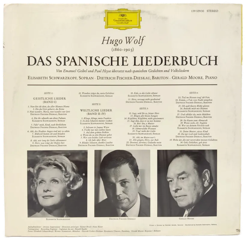 Vinyl LP - Hugo Wolf - Das spanische Liederbuch, 2-LP's  – Bild 2