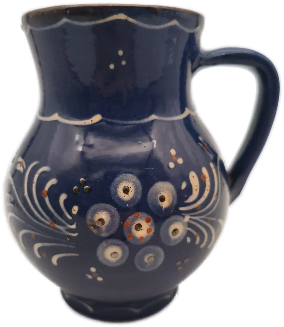 Keramikkrug Nr.1 blau, handbemalt, Landhaus - Bild 1
