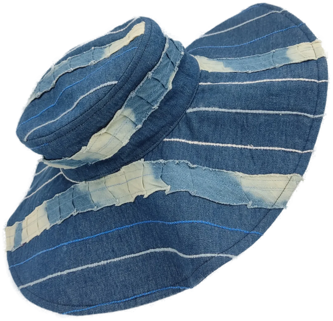 Damen Sonnenhut Jeans mit Muster- Kopfumfang 18cm – Bild 2