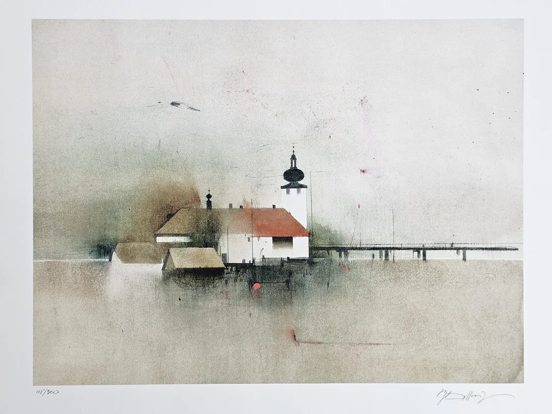 ERNST BALLUF - Schloss Orth - Lithographie  – Bild 2