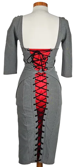 Agent Provocateur Damen Midikleid, grau/schwarz - Gr. S  - Bild 3