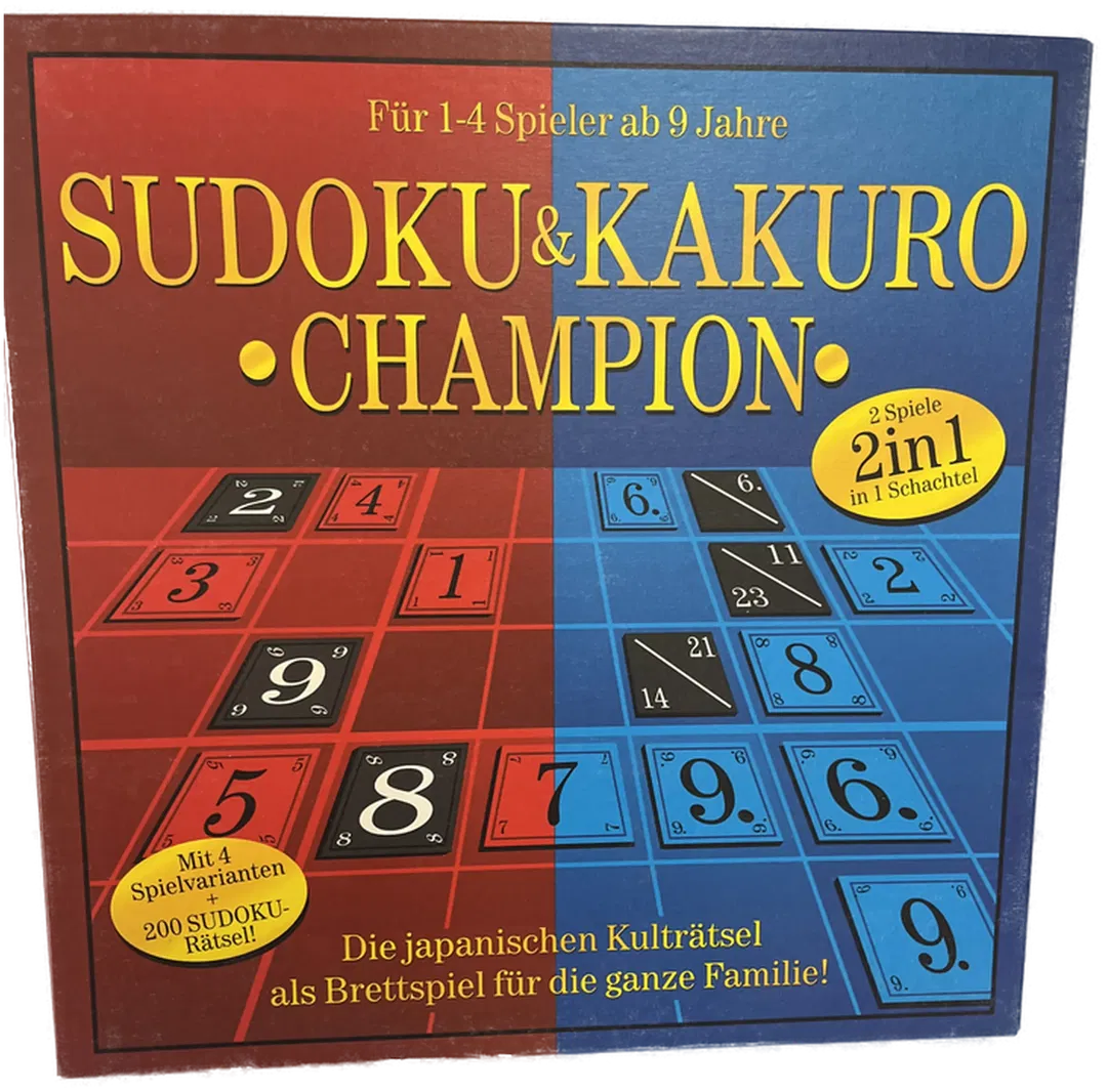 Sudoku und Kakuro - Champion - 2 Spiele in einer Schachtel, 200 Sudokuräsel, 4 Spielvarianten - Bild 1