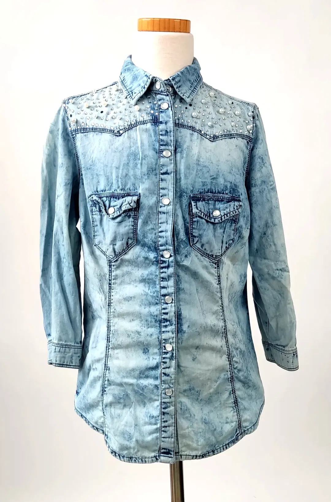 Denim Co Damen Jeansbluse blau - Gr. 34 - Bild 1