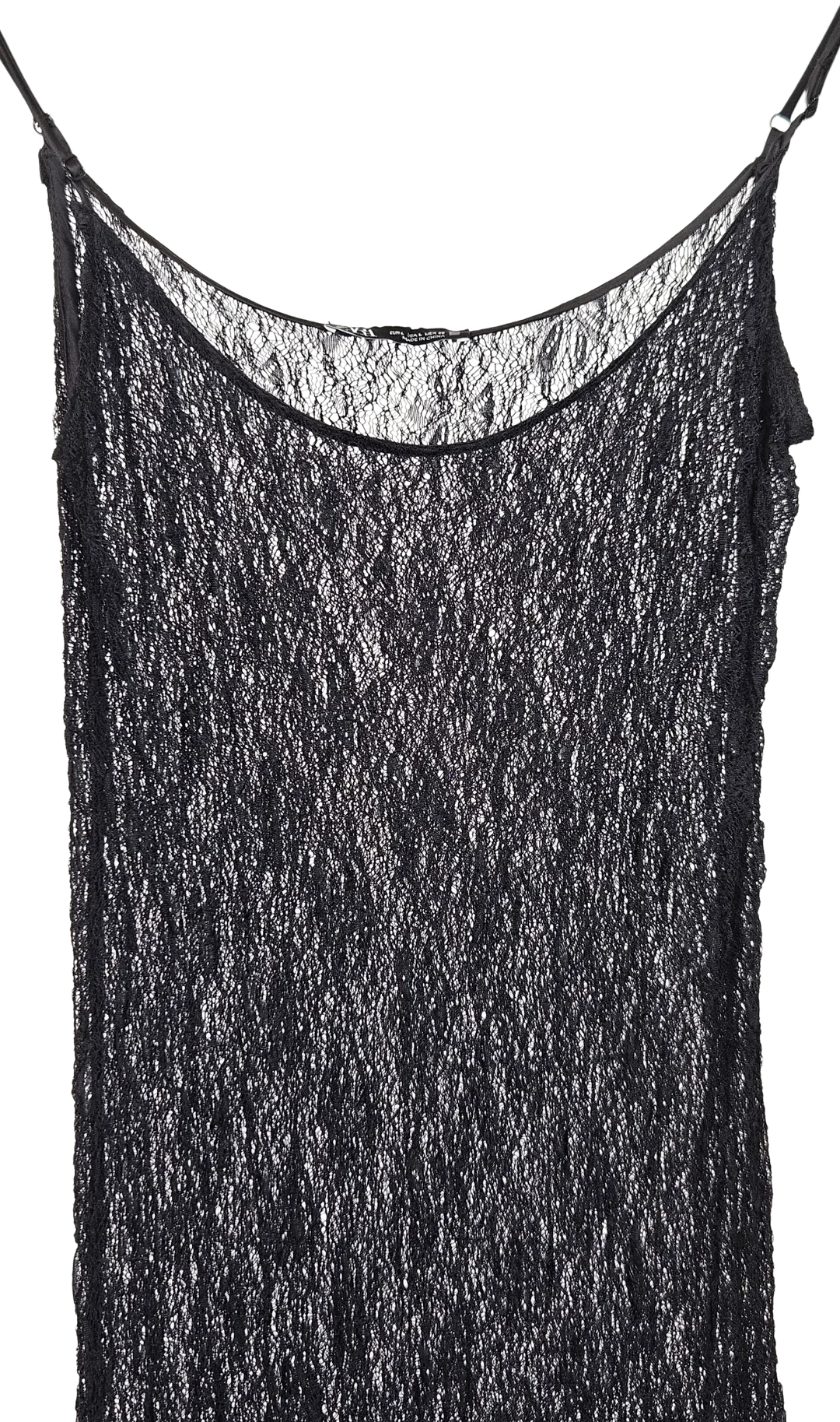 ZARA Damen Maxikleid mit Spitze, schwarz - Gr. L – Bild 3