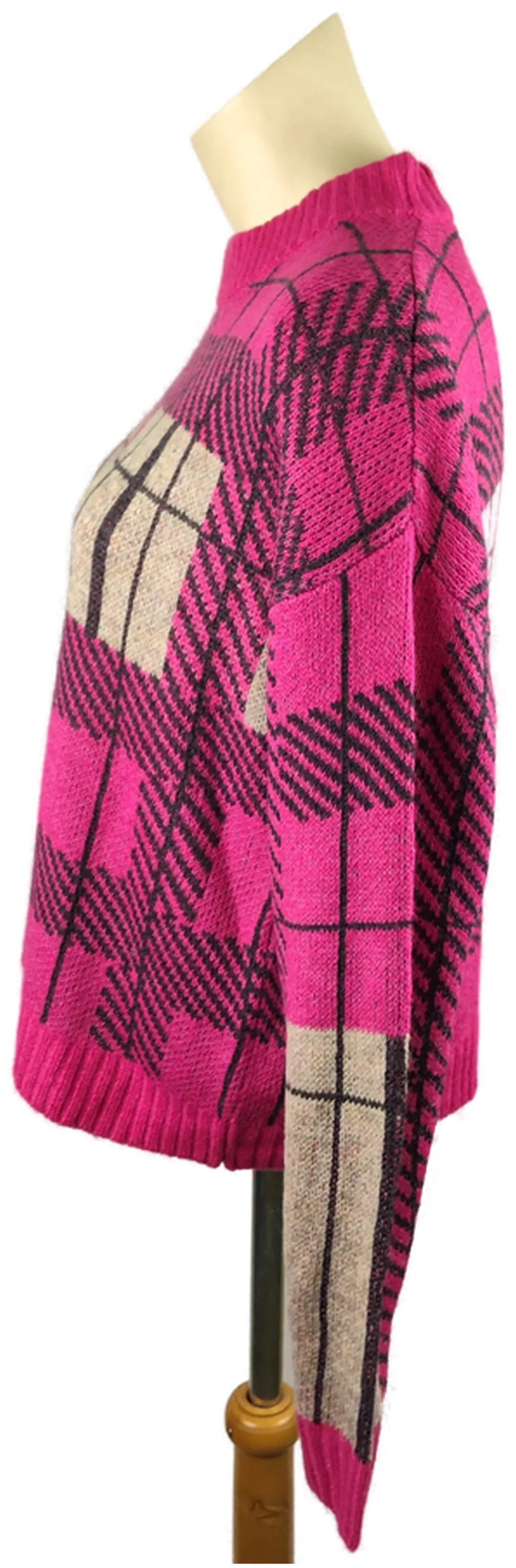 Damenpullover Laura Torelli Pink Kariert | Retro-Charme – Bild 2