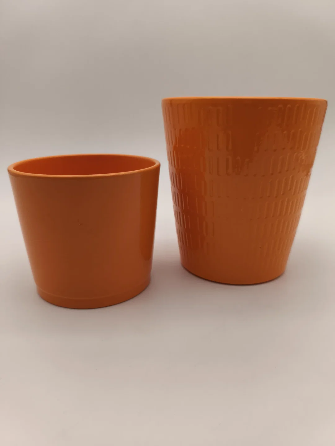 Set Orange, 2 Übertöpfe Keramik - Bild 1