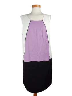 Axara Damen Midikleid, flieder/weiß/schwarz - Gr. 44/XL - Bild 1