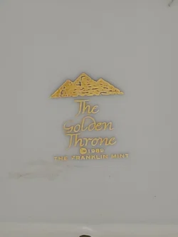 Goldene Thron des Tutanchamon Porzellan & Zertifikat von Franklin Mint | Limitierte Rarität – Vorschau 9