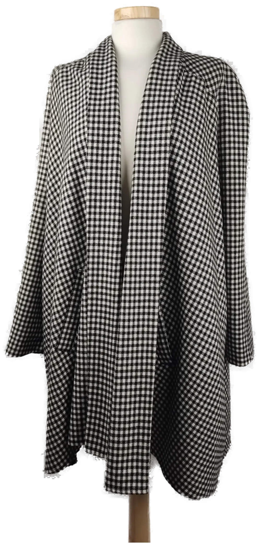 Damen Cape kariert schwarz-weiß - L/40 - Bild 1