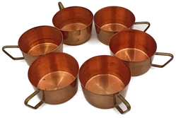 Vintage Kupfer-Tassen Set (6-teilig)