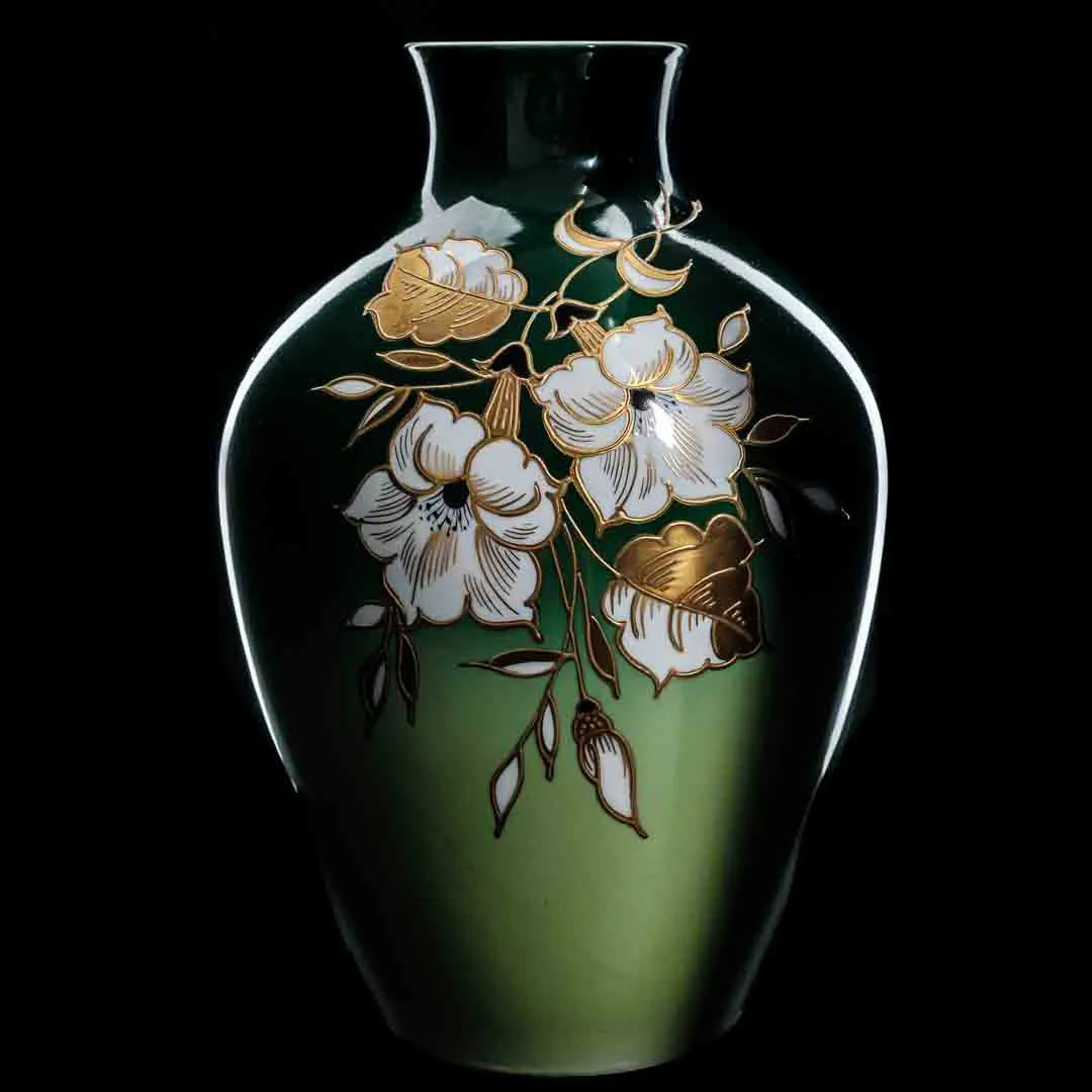 Wallendorf Vase Goldrelief handgemalt  – Bild 2