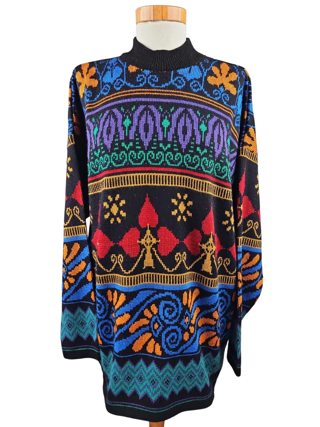 Vintage Damen Pullover, multicolor - Gr. M/38 - Bild 1