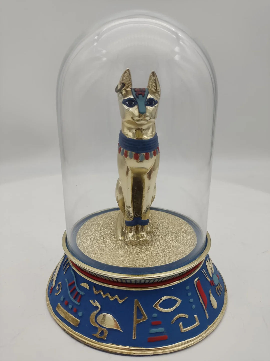 'The sacred  bast cat' Porzellan mit Glaskuppel & Zertifikat von Franklin Mint | Ägyptischer Schatz - Bild 1