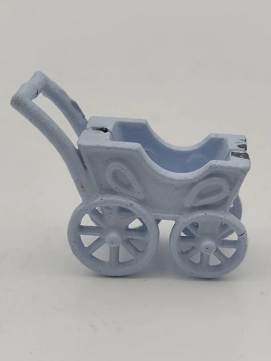 Puppenhaus Zubehör: Miniatur-Kinderwagen Metall | Sammlerstück  - Bild 4