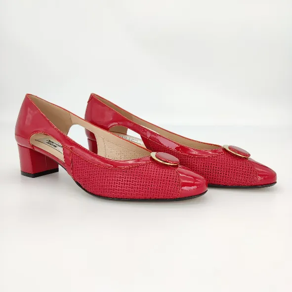 Donna Laura Venezia Vero Cuoio Damen Pumps, rot - Gr. 41 - Bild 4