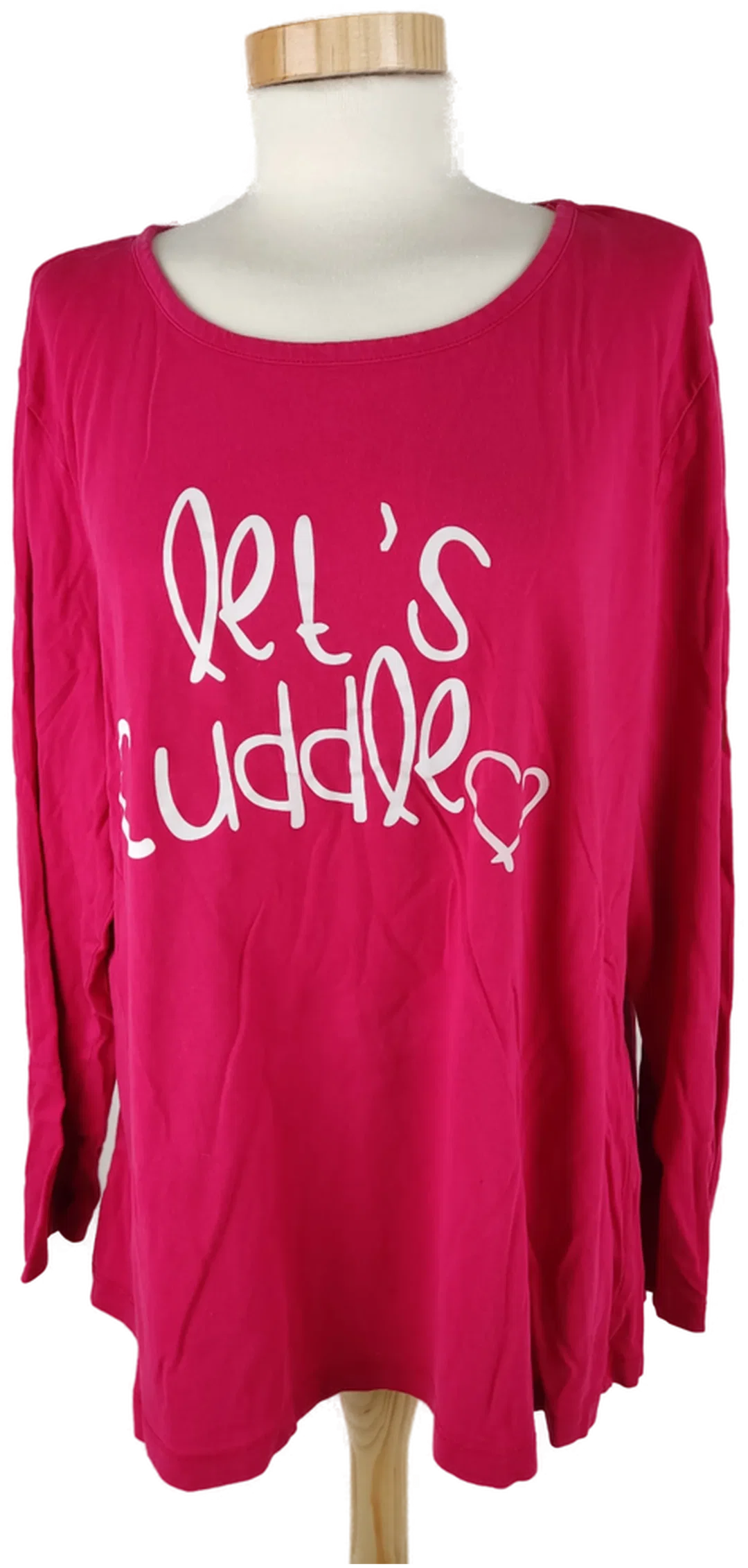 T-Shirt "Lingerie", langarm mit Rundhalsausschnitt, pink mit Aufdruck, Größe XL – Bild 1