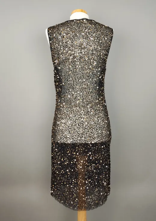 Transparentes Mesh-Kleid mit Pailetten - M/38 – Bild 3
