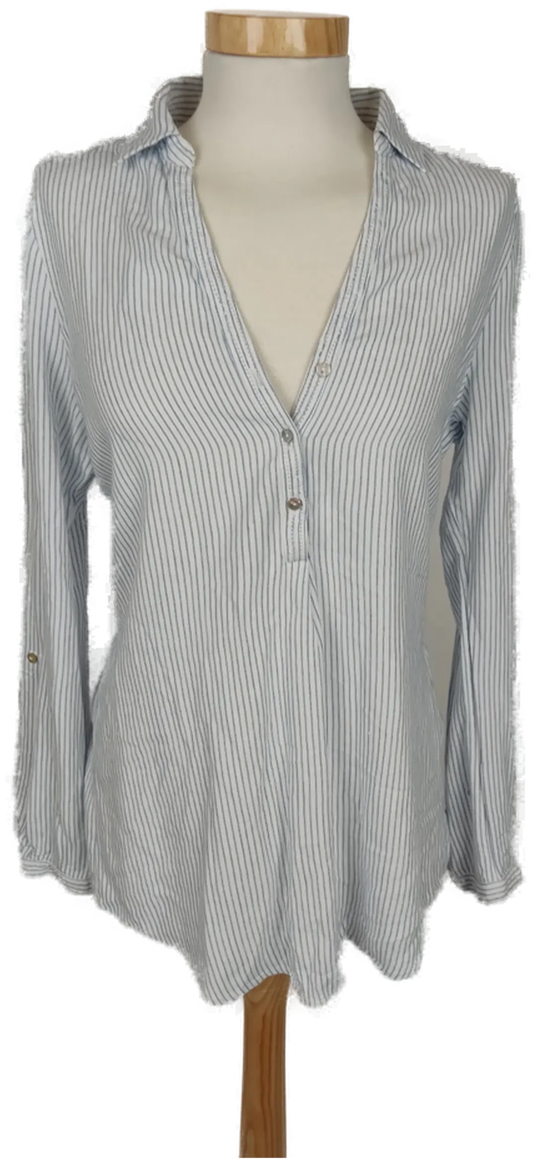 Esprit Damen Bluse Hemd blau weiß gestreift - M/38 - Bild 1
