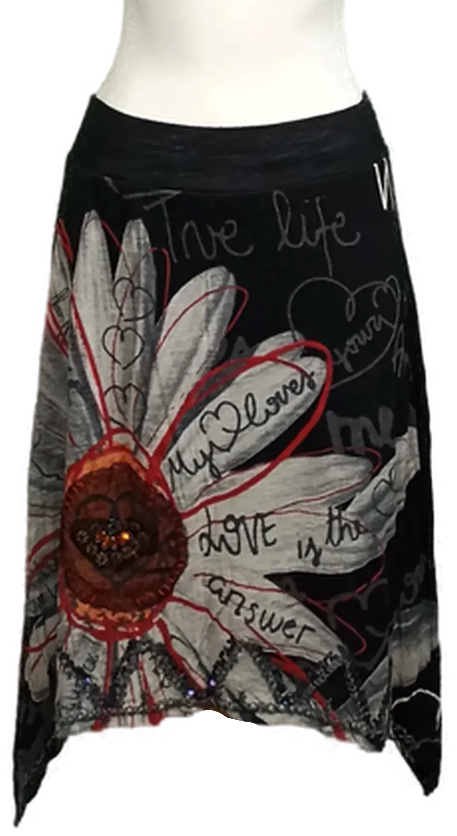 Desigual Damen Midirock schwarz gemustert Gr. M - Bild 4