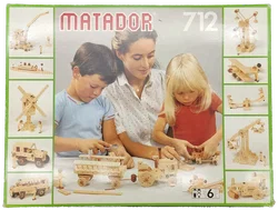 Matador 712 Holzbaukasten Vintage 1980er Baukasten Holzspielzeug Klassiker – Vorschau 2