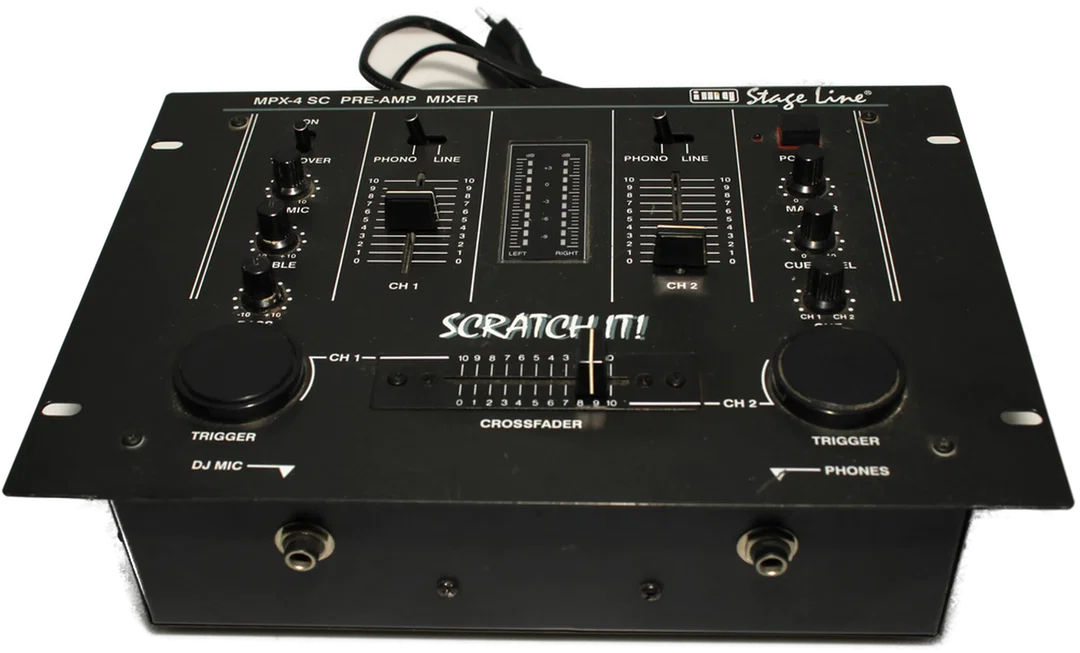 IMG Stage Line MPX-4 SC Pre-Amp Mixer – DJ Mischpult „Scratch It!“ – Bild 2
