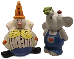 2 Spardosen "Elefant & Clown", Keramik – Vorschau 1