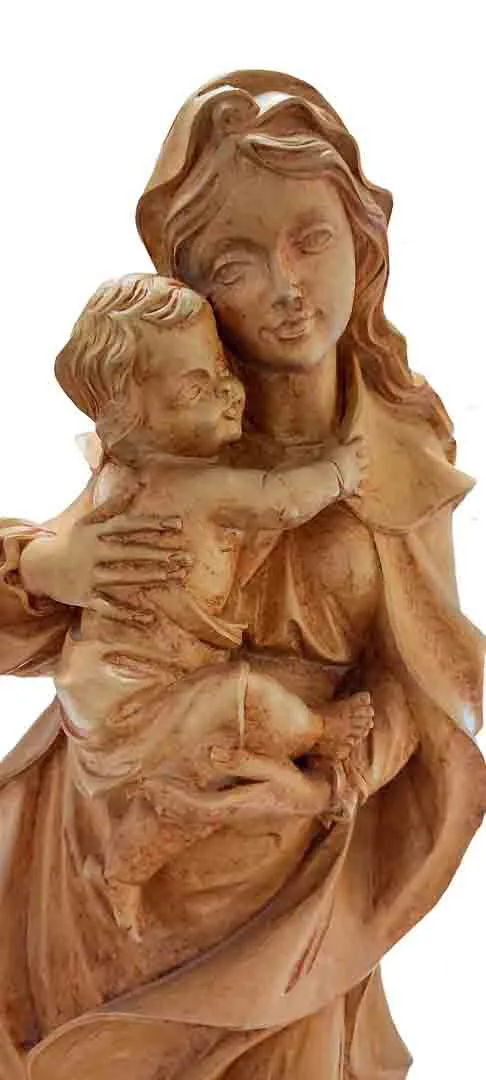 Klassische Madonna mit Kind aus Holz – Bild 3