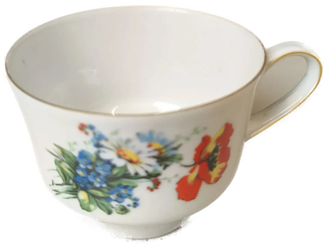 Waldsassen Bavaria, 3 Kaffeetassen, Porzellan mit Goldrand, Vintage – Bild 2