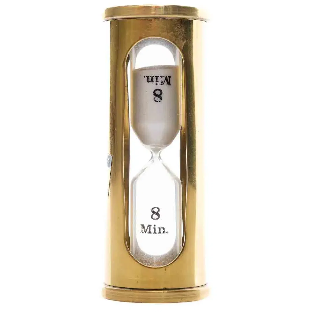 SKS Design Eieruhr – Sanduhr 8 Min – massiv Messing – Vintage Deko - Bild 4