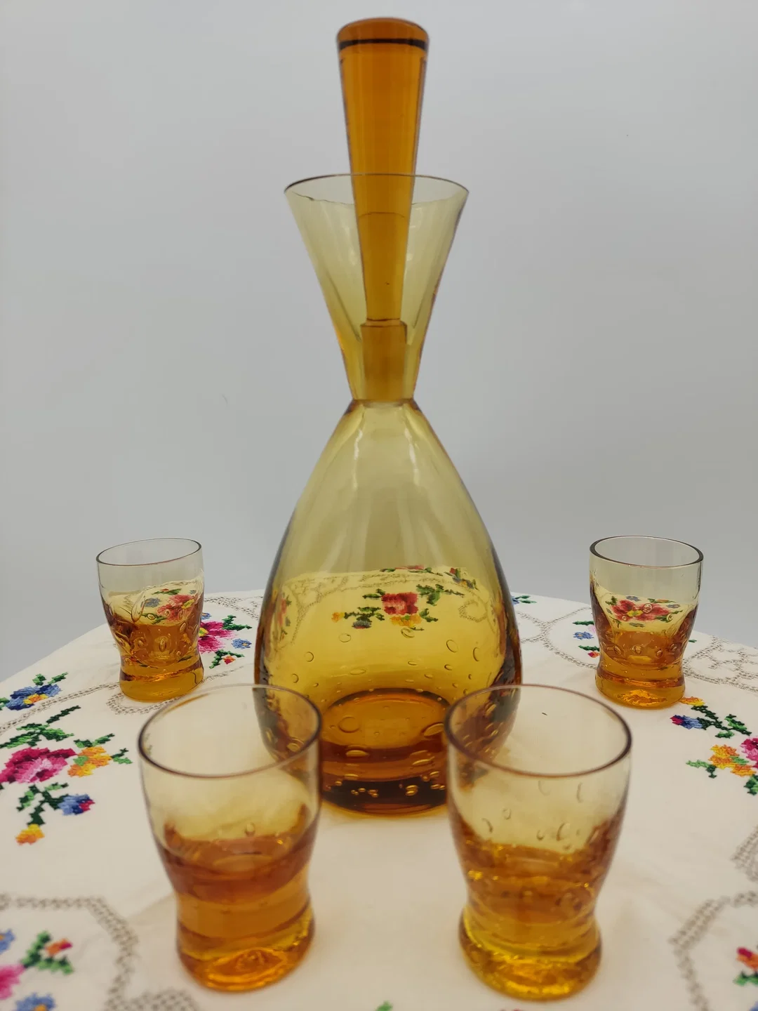 Likörset mit Bauchiger Glaskaraffe & 4 Gläser | Bar-Abend - Bild 1