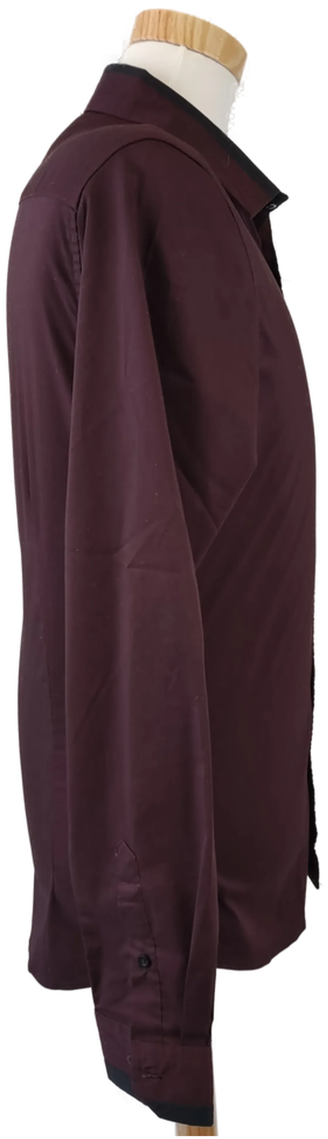 SMOG Herrenhemd weinrot-schwarz -  M (Slim fit) – Bild 2
