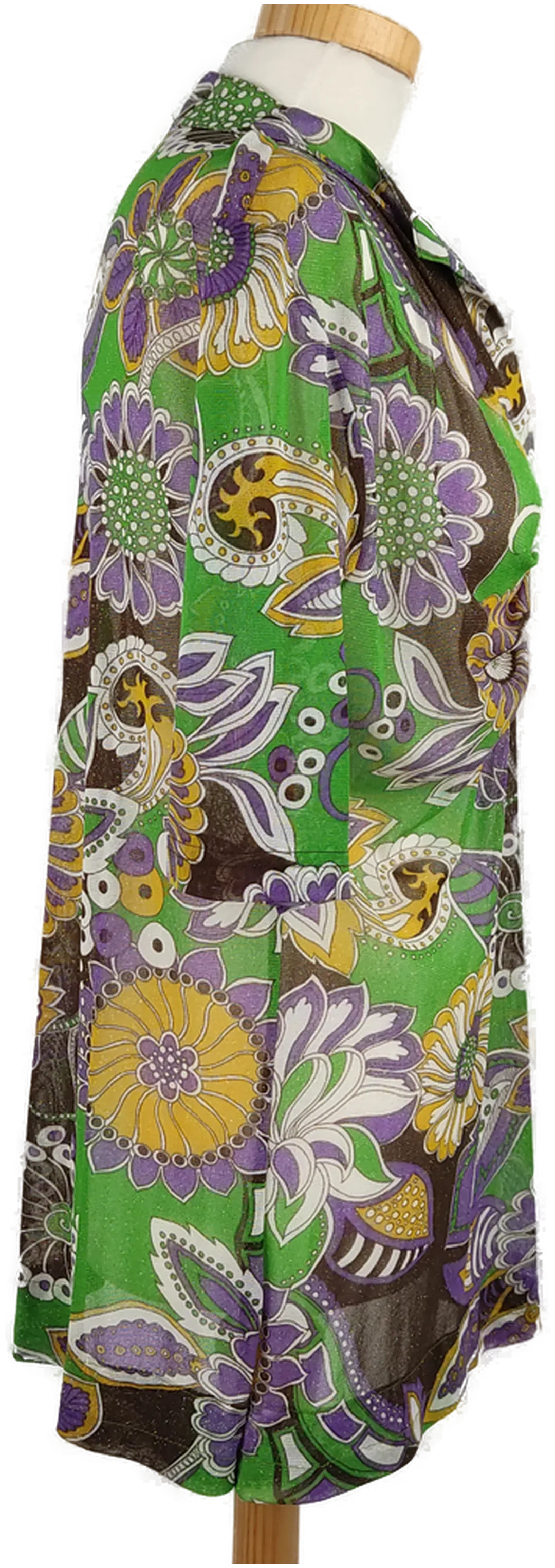 Damenbluse transparent mit Blumenmuster - XL/42 – Bild 2