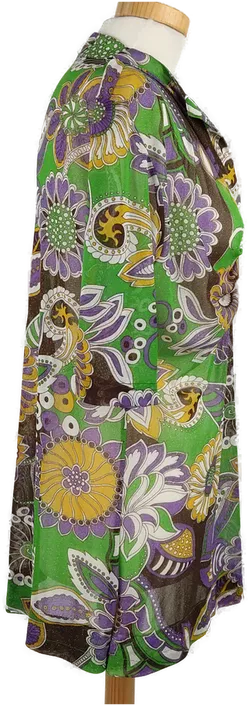 Damenbluse transparent mit Blumenmuster - XL/42 - Bild 2