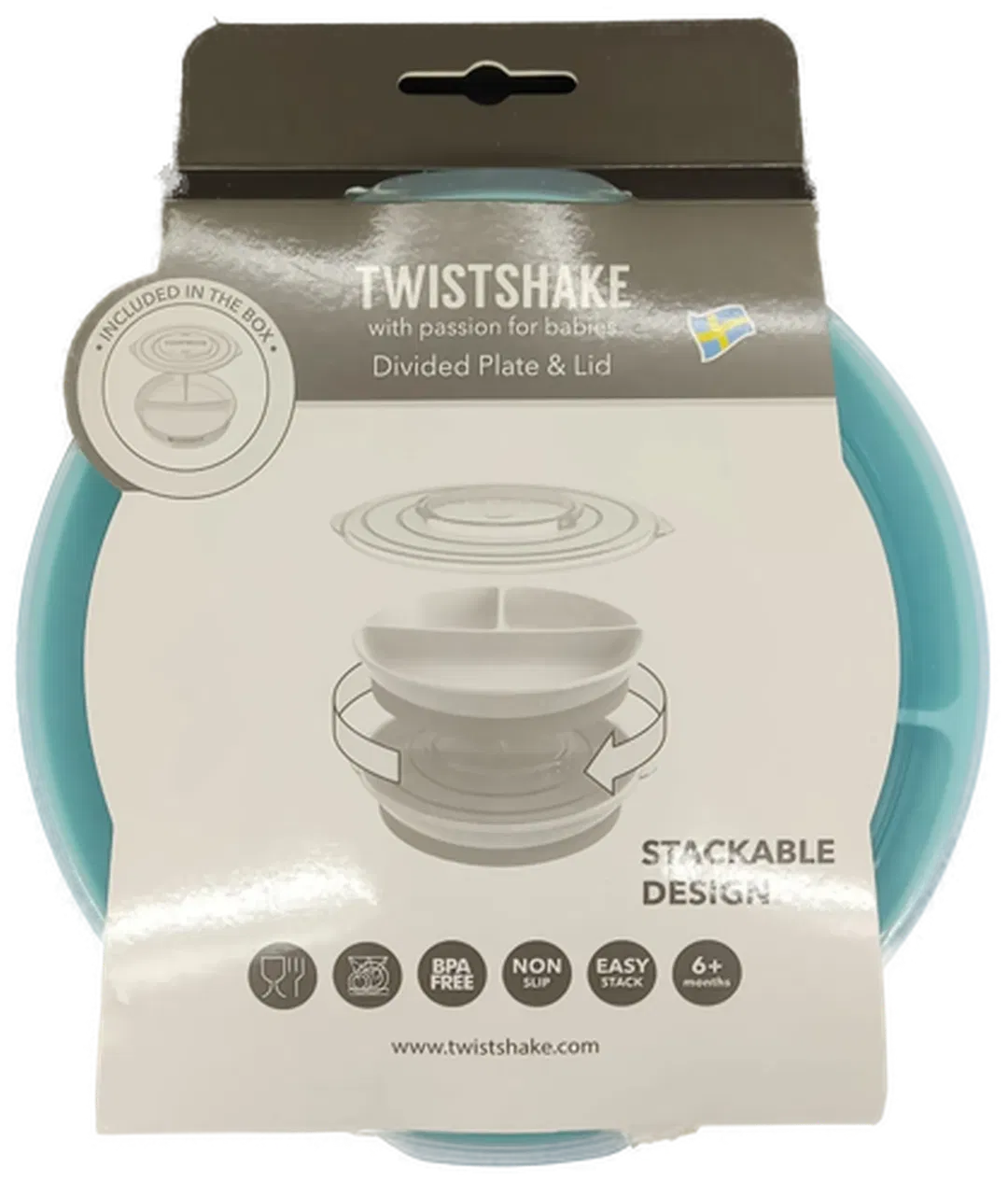  Twistshake Essgeschirr Teller mit Abtrennung und Deckel für Babies in blau - Bild 4