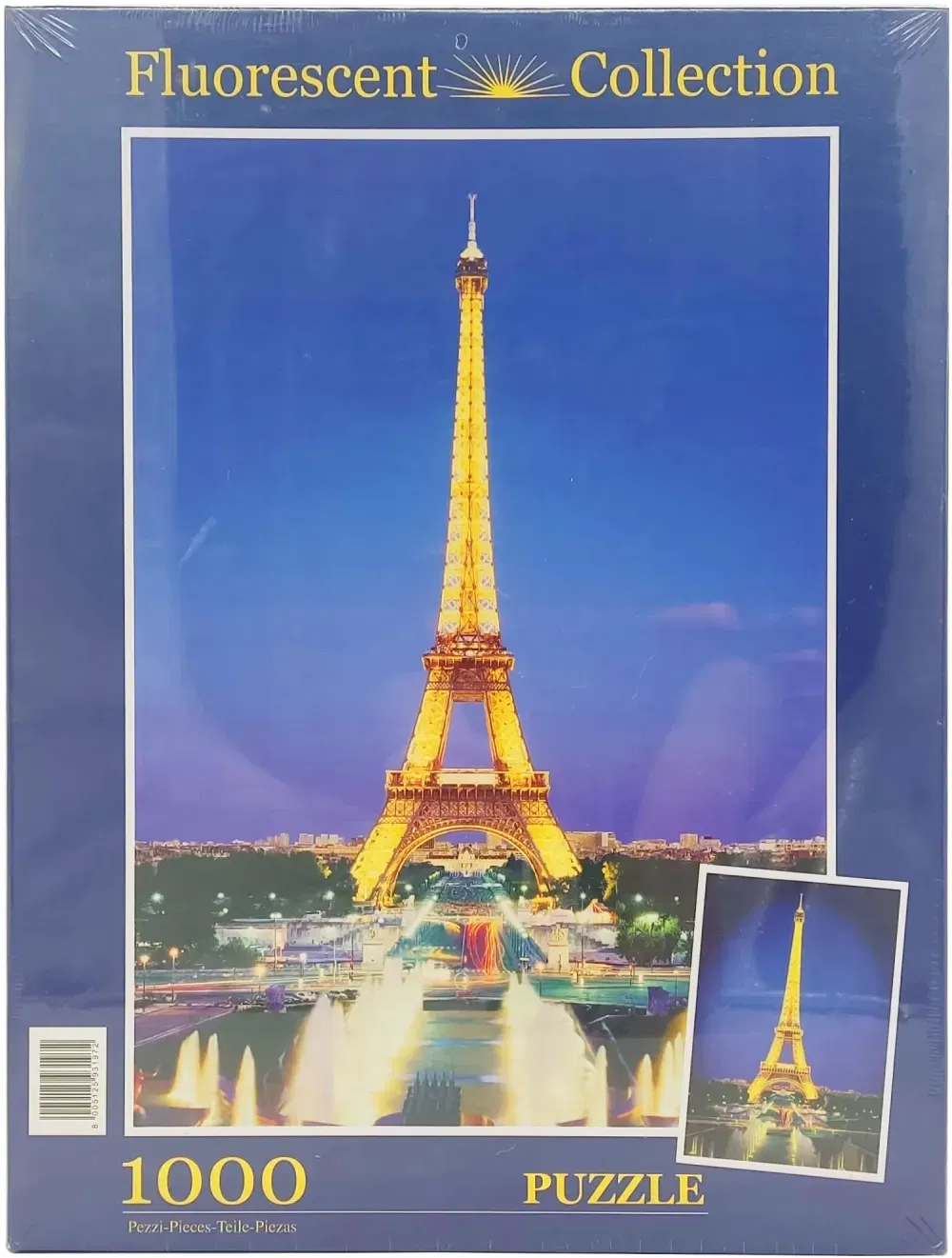 CLEMENTONI Puzzle mit Paris / Eiffelturm Motiv - Fluorescent Collection (1000 Stück) - Bild 1