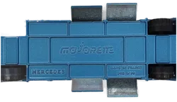 Majorette Mercedes blau/weiß/orange/gelb 1:55 - Bild 3