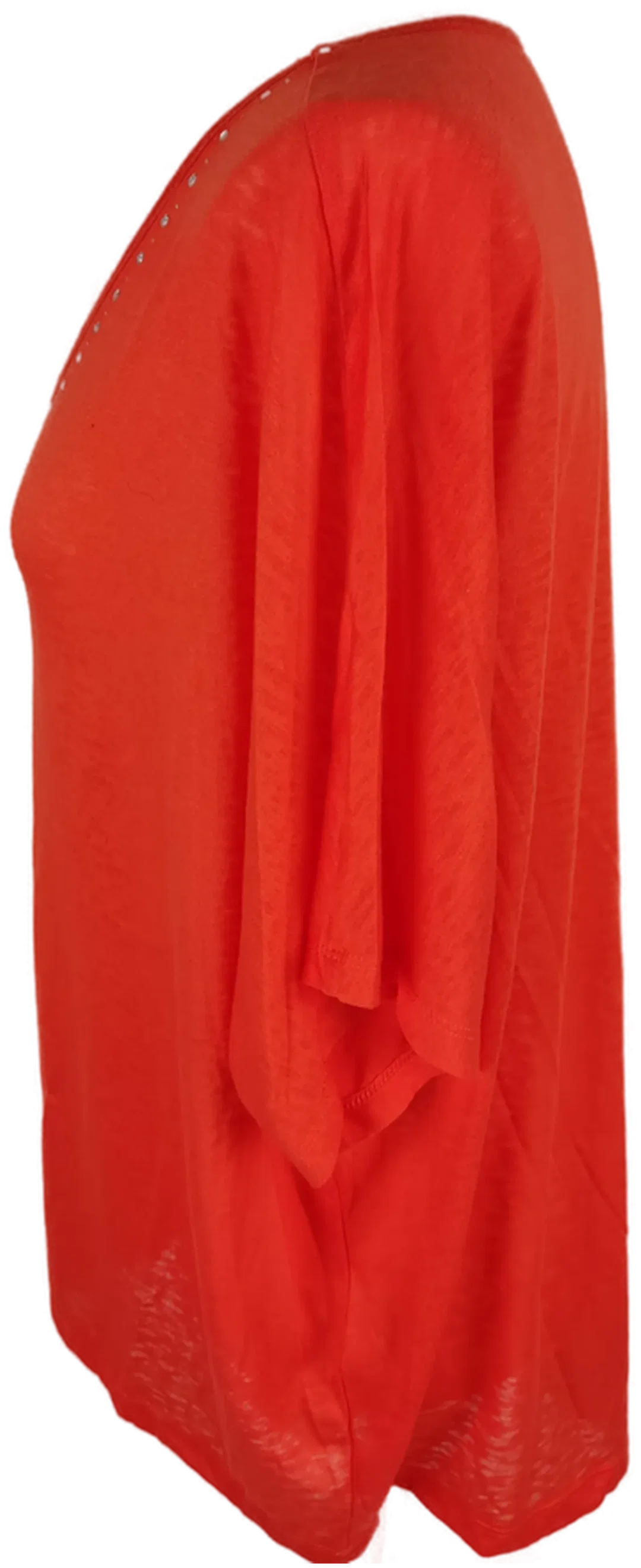 T-Shirt "Janina", kurzarm mit V-Ausschnitt, orange, Größe 48 – Bild 2