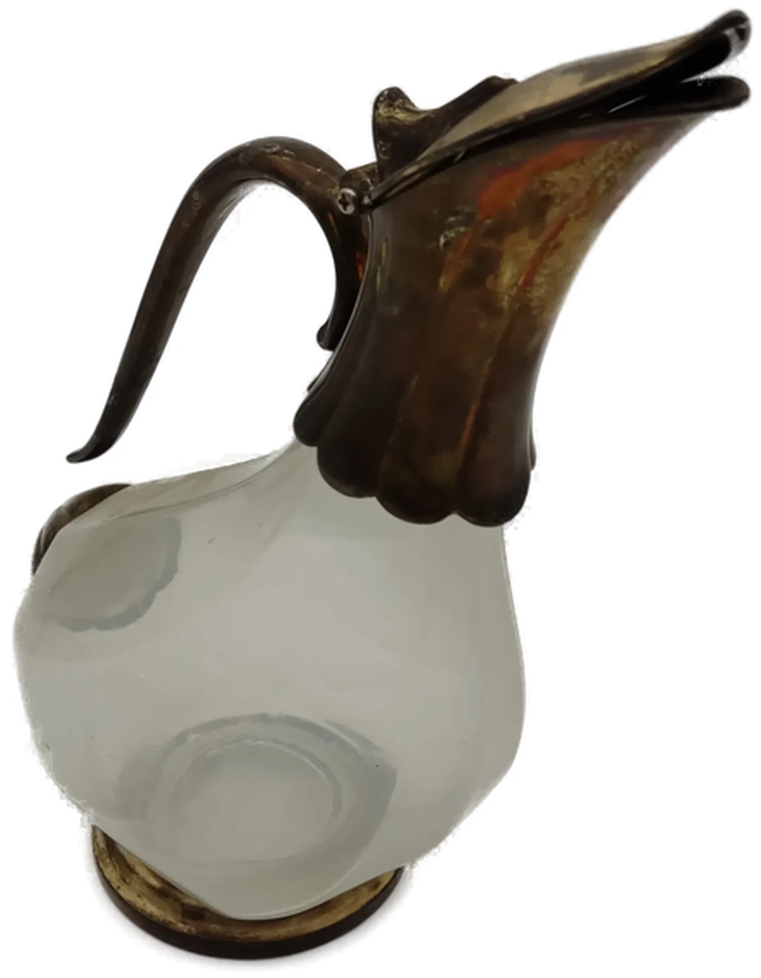 Entenschnabelkaraffe - Glas versilbert (oxidiert) – Bild 3