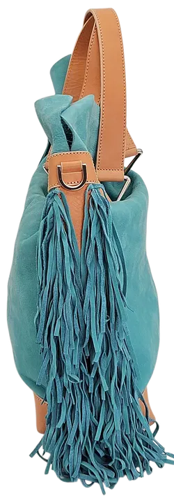 Max V. Koenig Damen Handtasche mit Fransen, türkis/beige - mittel - Bild 2