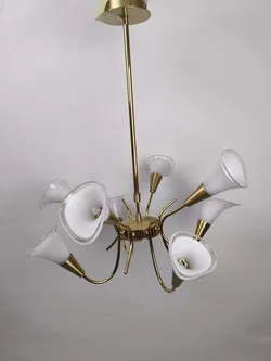 Deckenleuchte Messing/Glas, 8-flammig - Bild 2