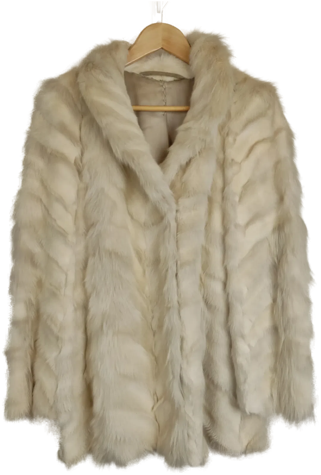 Echte Pelzjacke (Kaninchen) Damen, creme, Vintage - Bild 1