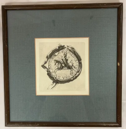 Kupferstich: Siegel der Stiftungsurkunde aus dem Jahr 1258 mit Heinrich Jasomirgott - Bild 1